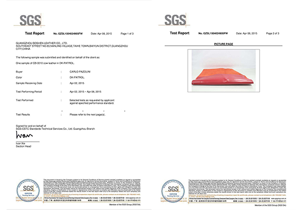博深皮料SGS檢測報告